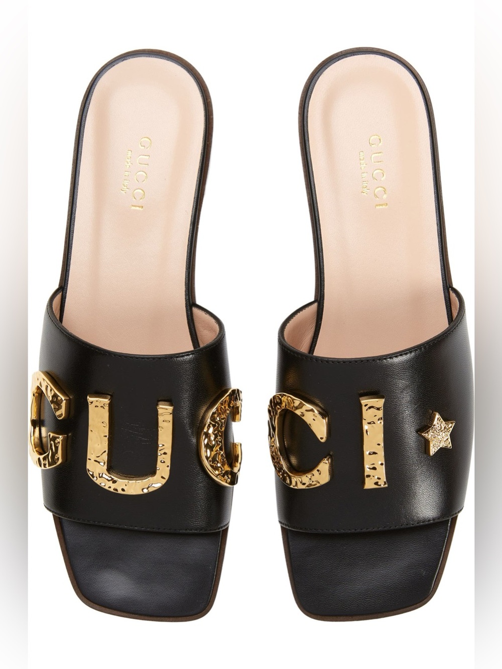 Gucci Cara Slide Sandal Black Leather EU 40 US 10